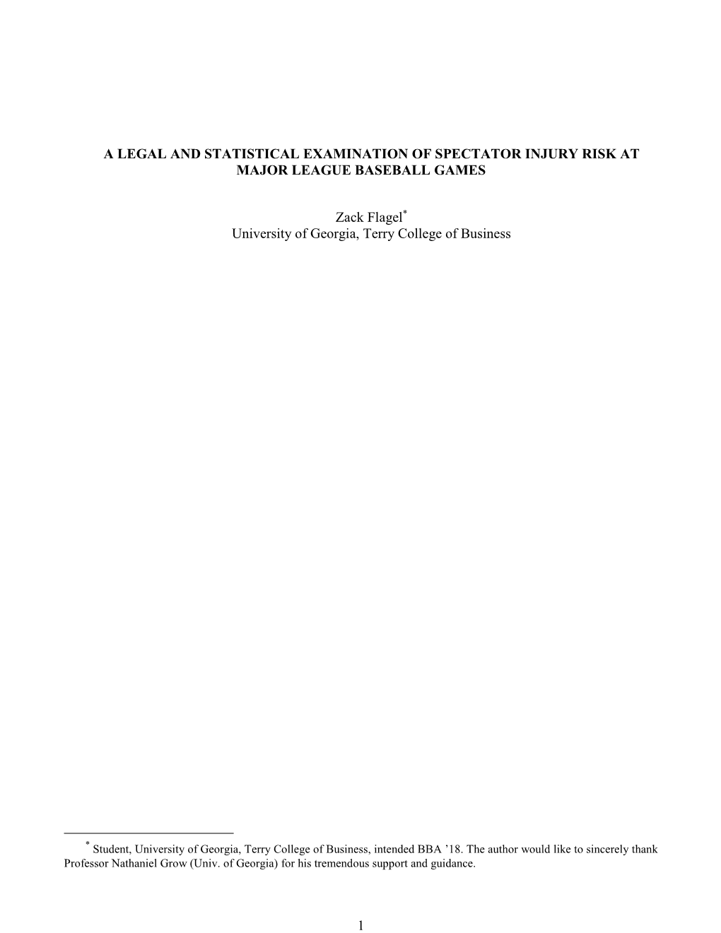 1 a Legal and Statistical Examination of Spectator