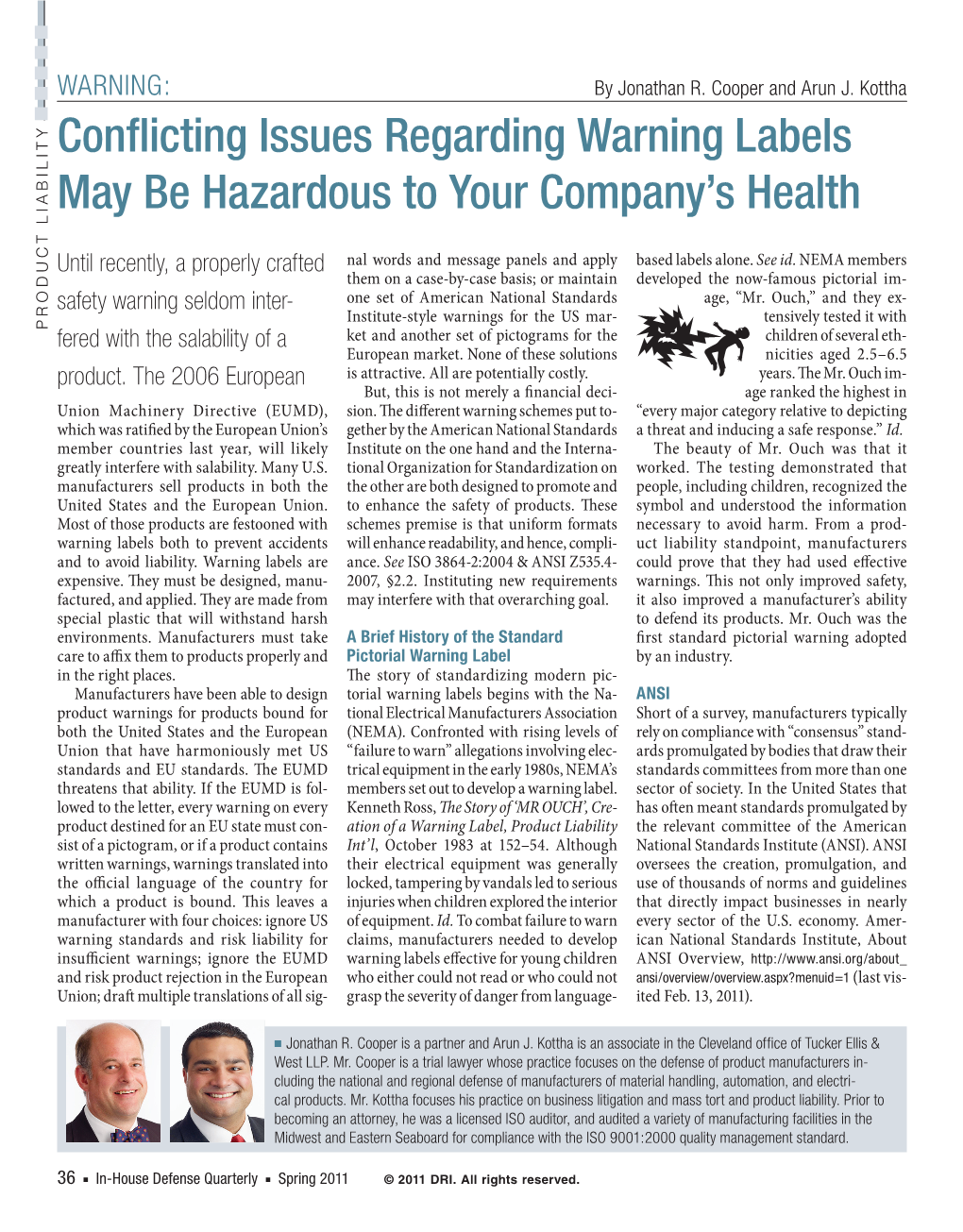 Conflicting Issues Regarding Warning Labels May Be Hazardous to Your Company's Health