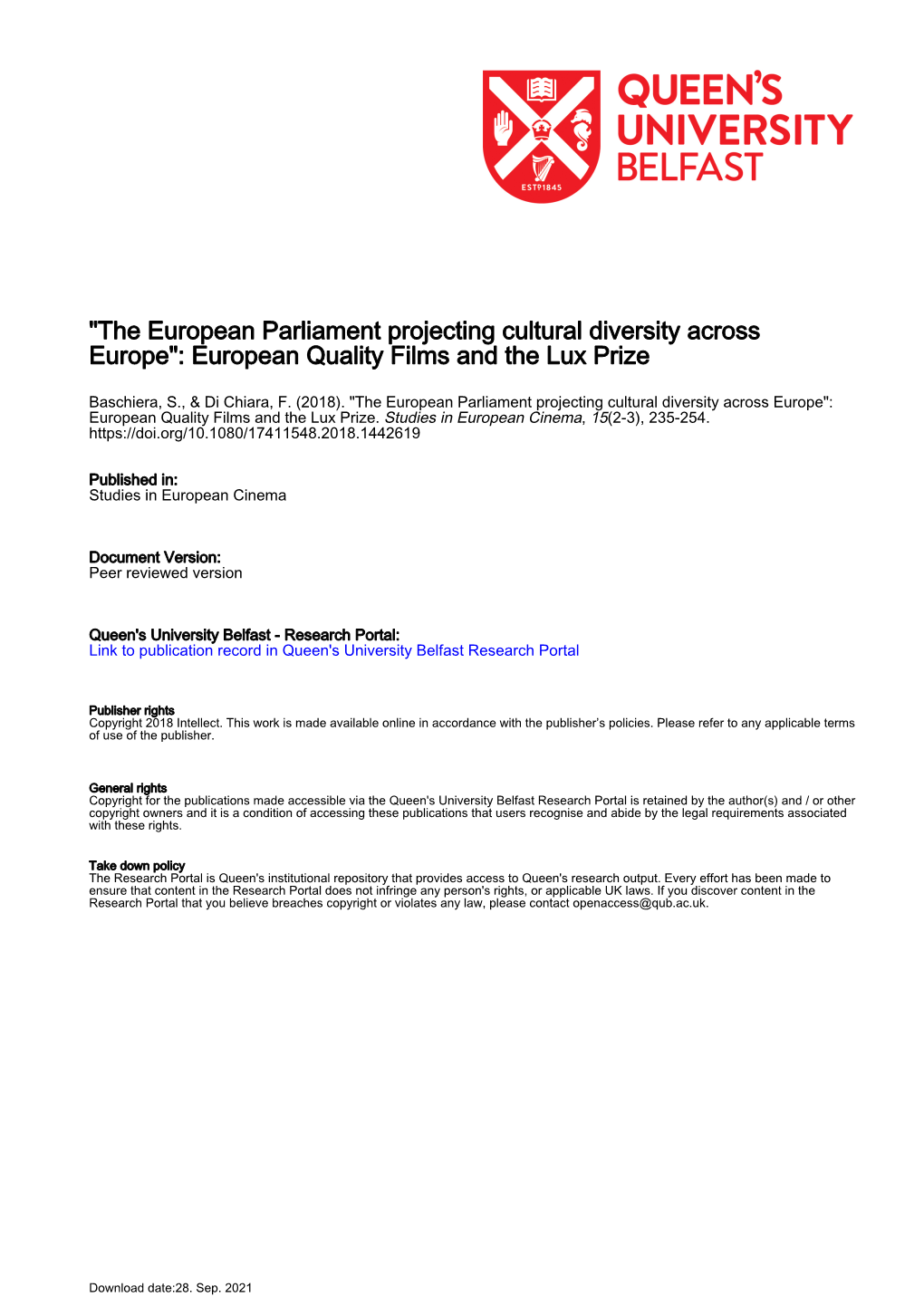 European Quality Films and the Lux Prize