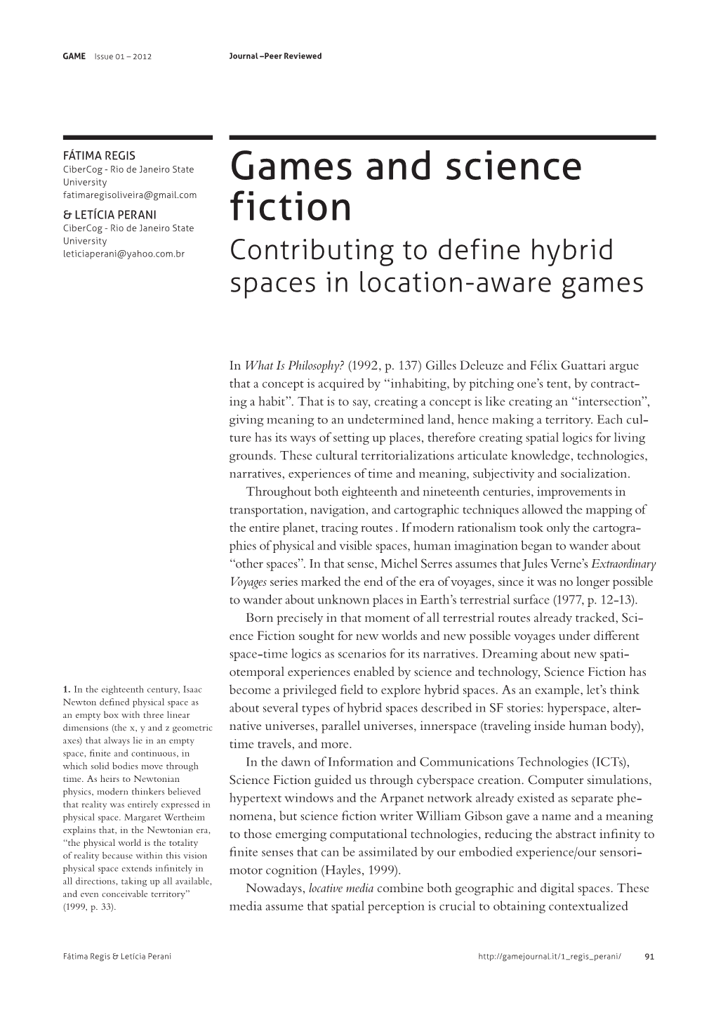 Games and Science Fiction