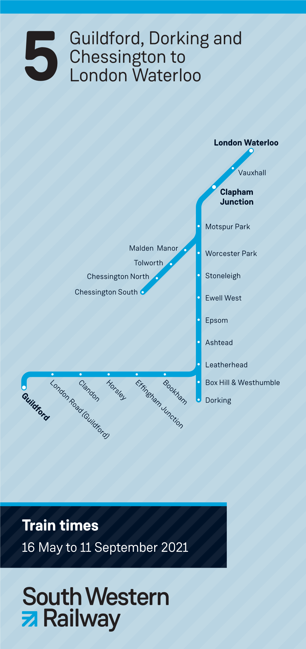 5Guildford, Dorking and Chessington to London