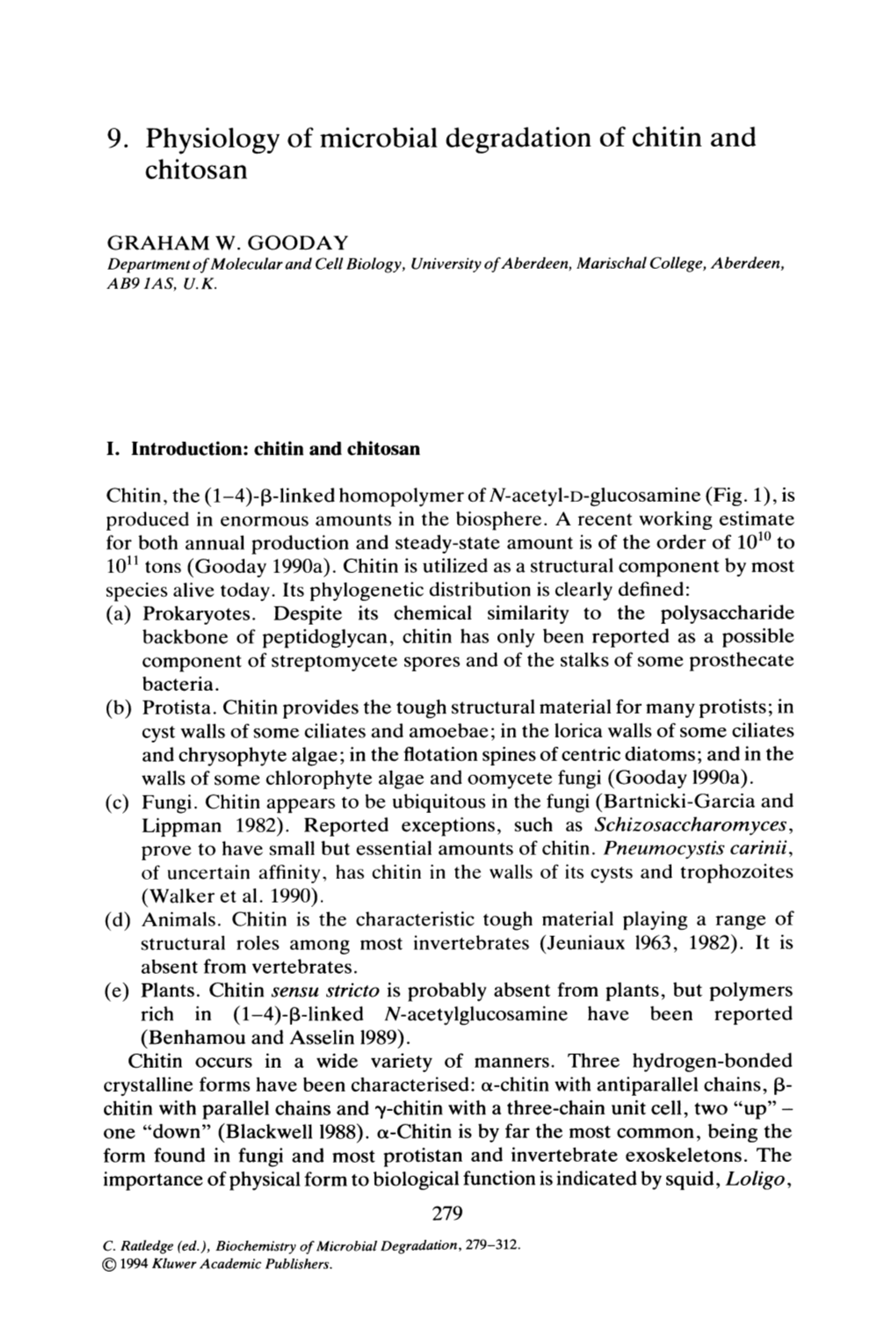 9. Physiology of Microbial Degradation of Chitin and Chitosan