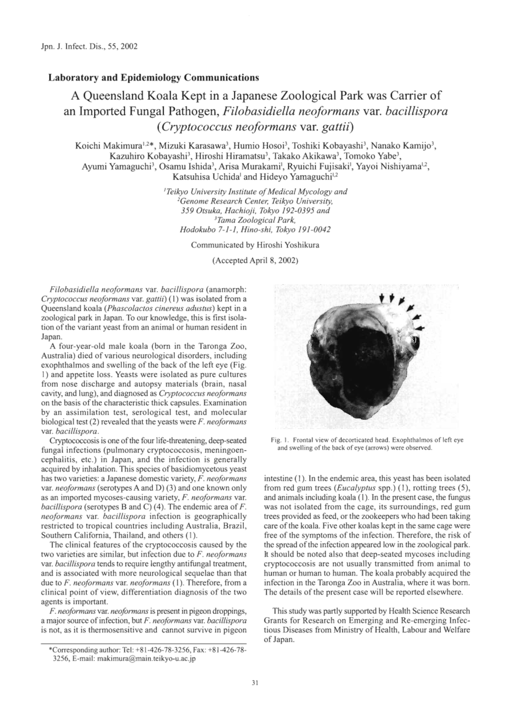 An Imported Fungal Pathogen, Filobasidiella Neoformans Var