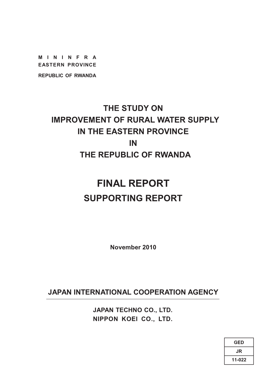 Final Report Supporting Report