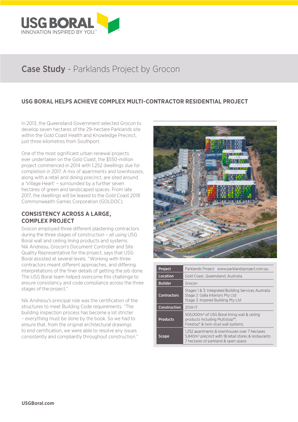 Case Study - Parklands Project by Grocon