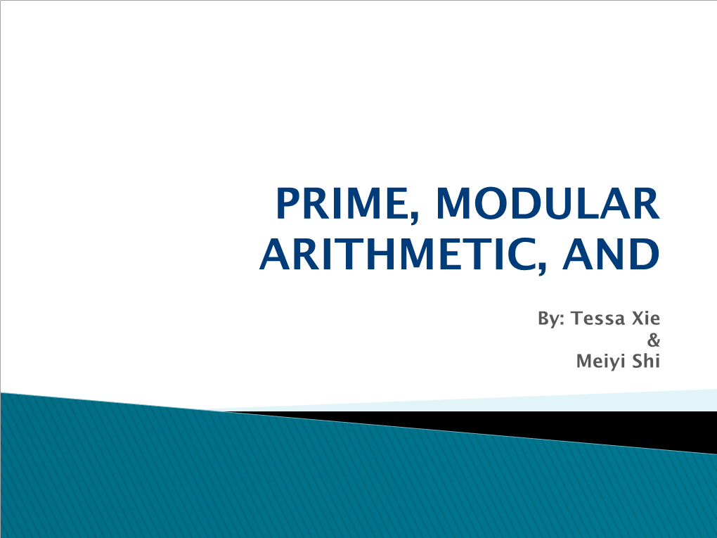 Prime, Modular Arithmetic, and Squares