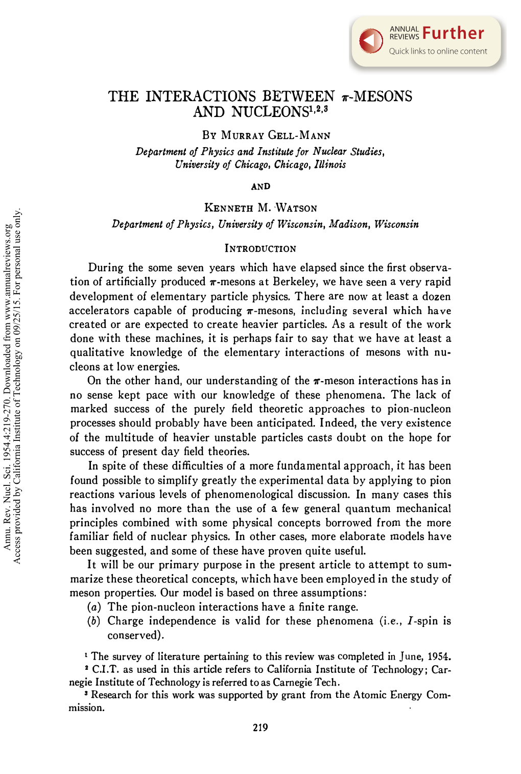 The Interactions Between Pi-Mesons and Nucleons