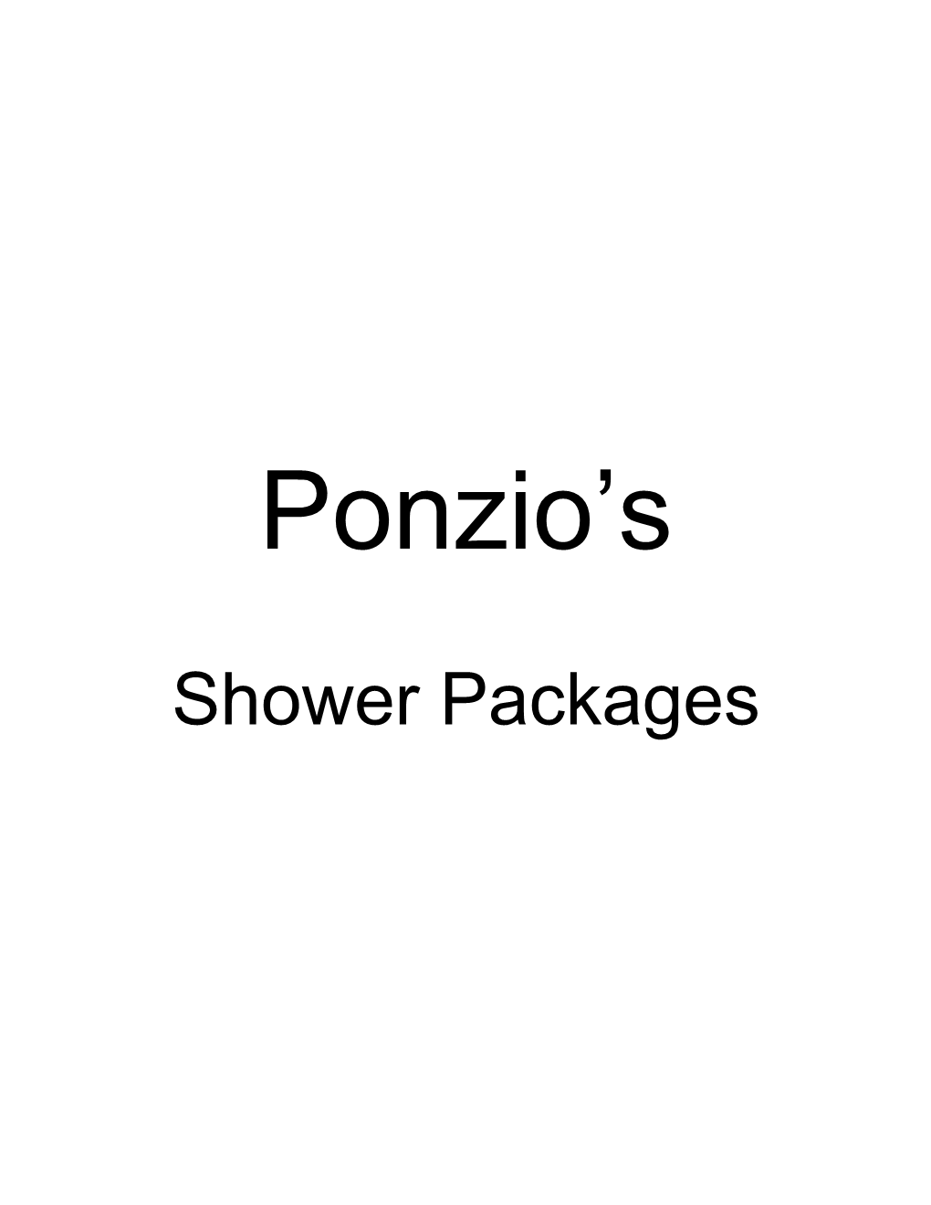 Shower Packages