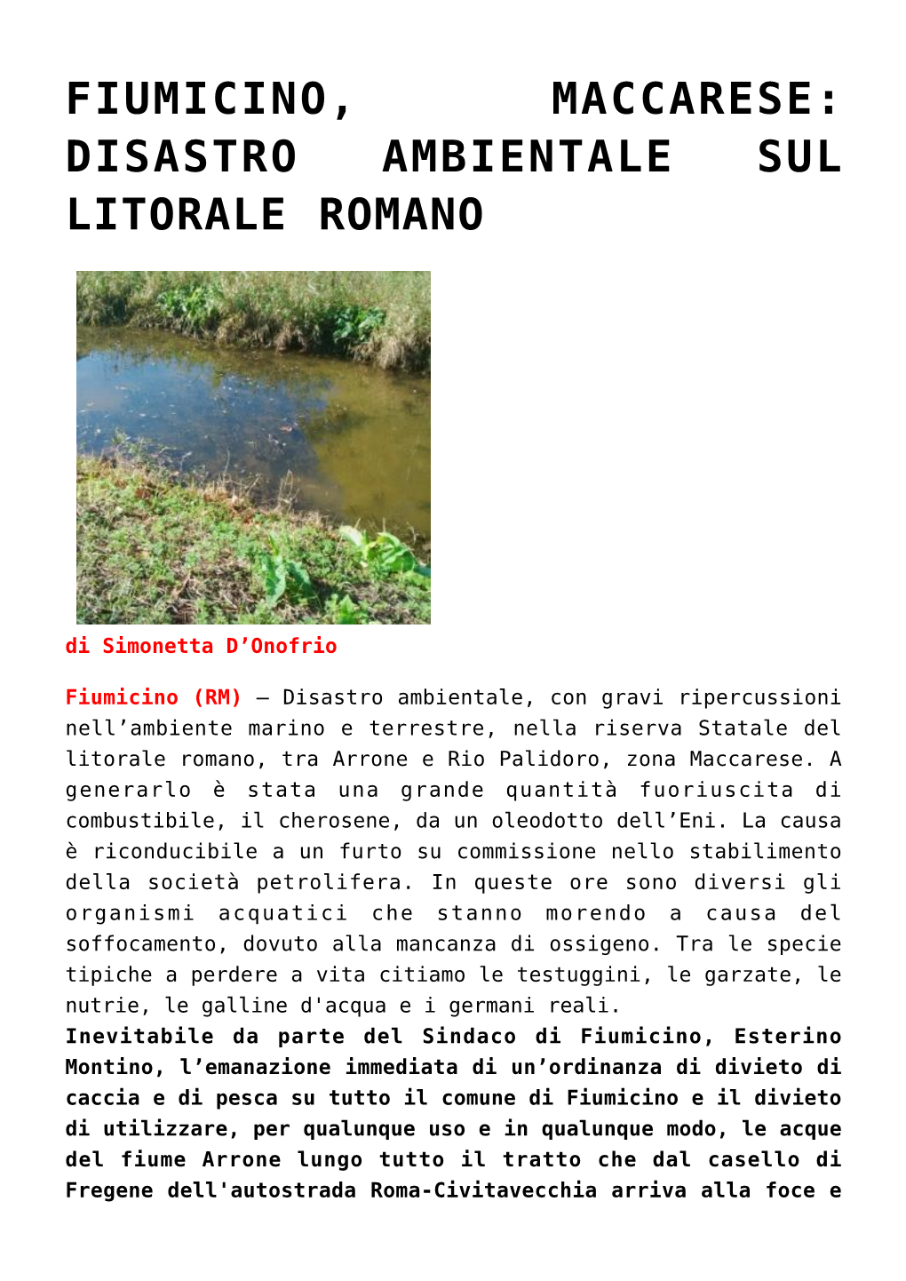 Fiumicino, Maccarese: Disastro Ambientale Sul Litorale Romano