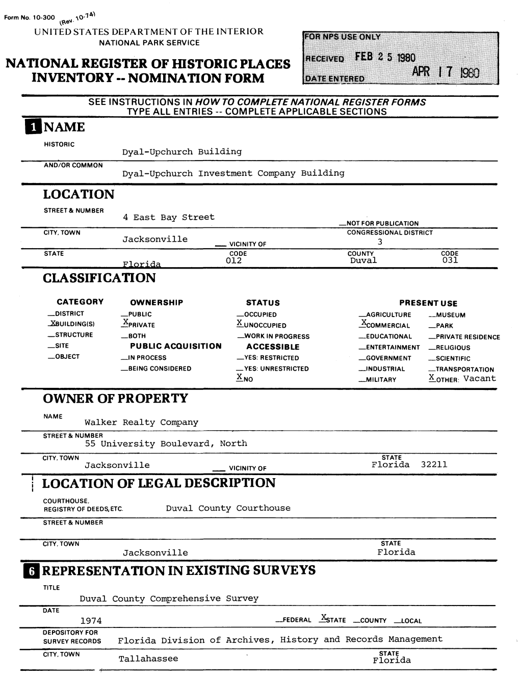 National Register of Historic Places Inventory - Nomination Form