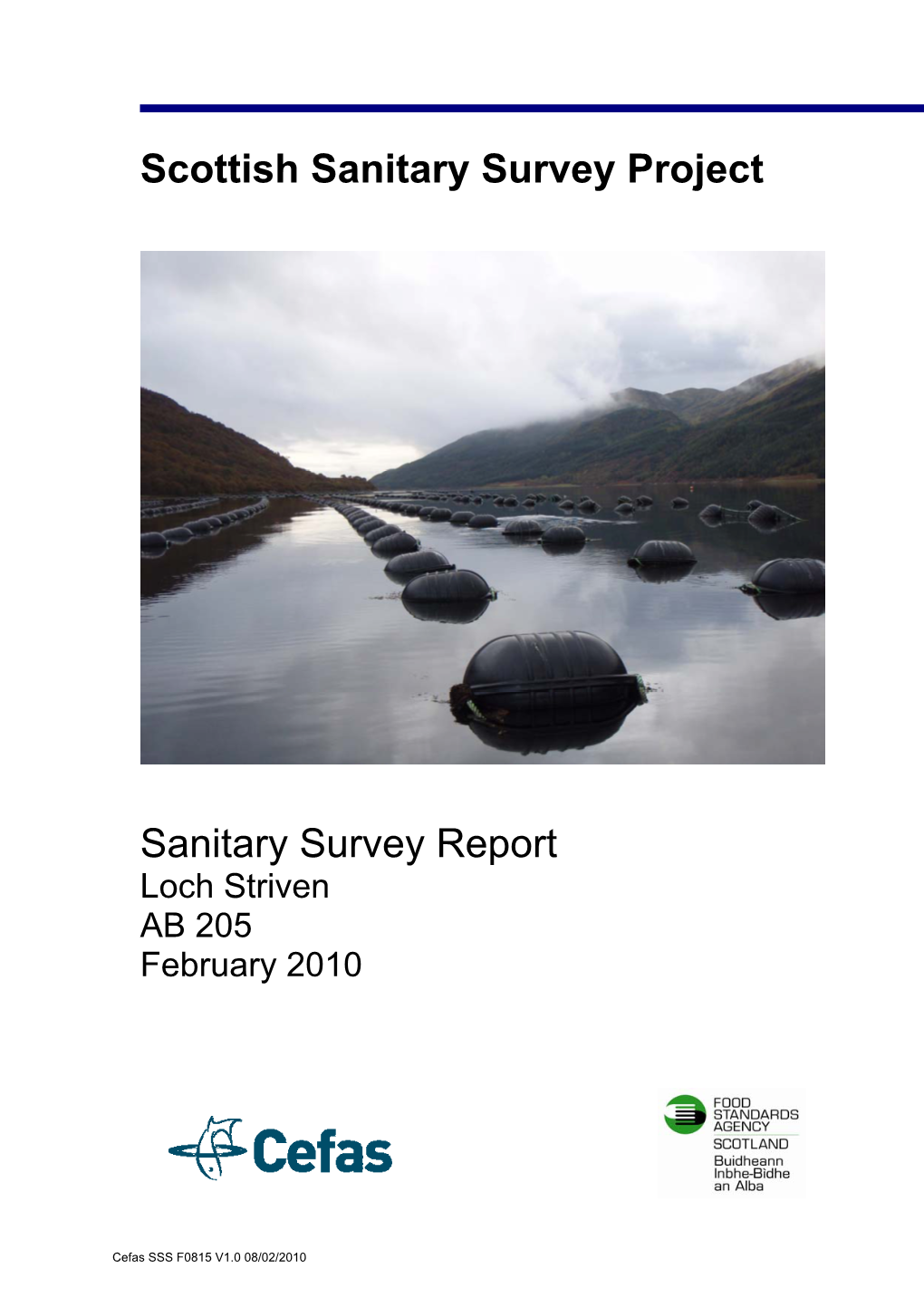 Scottish Sanitary Survey Project Sanitary Survey Report