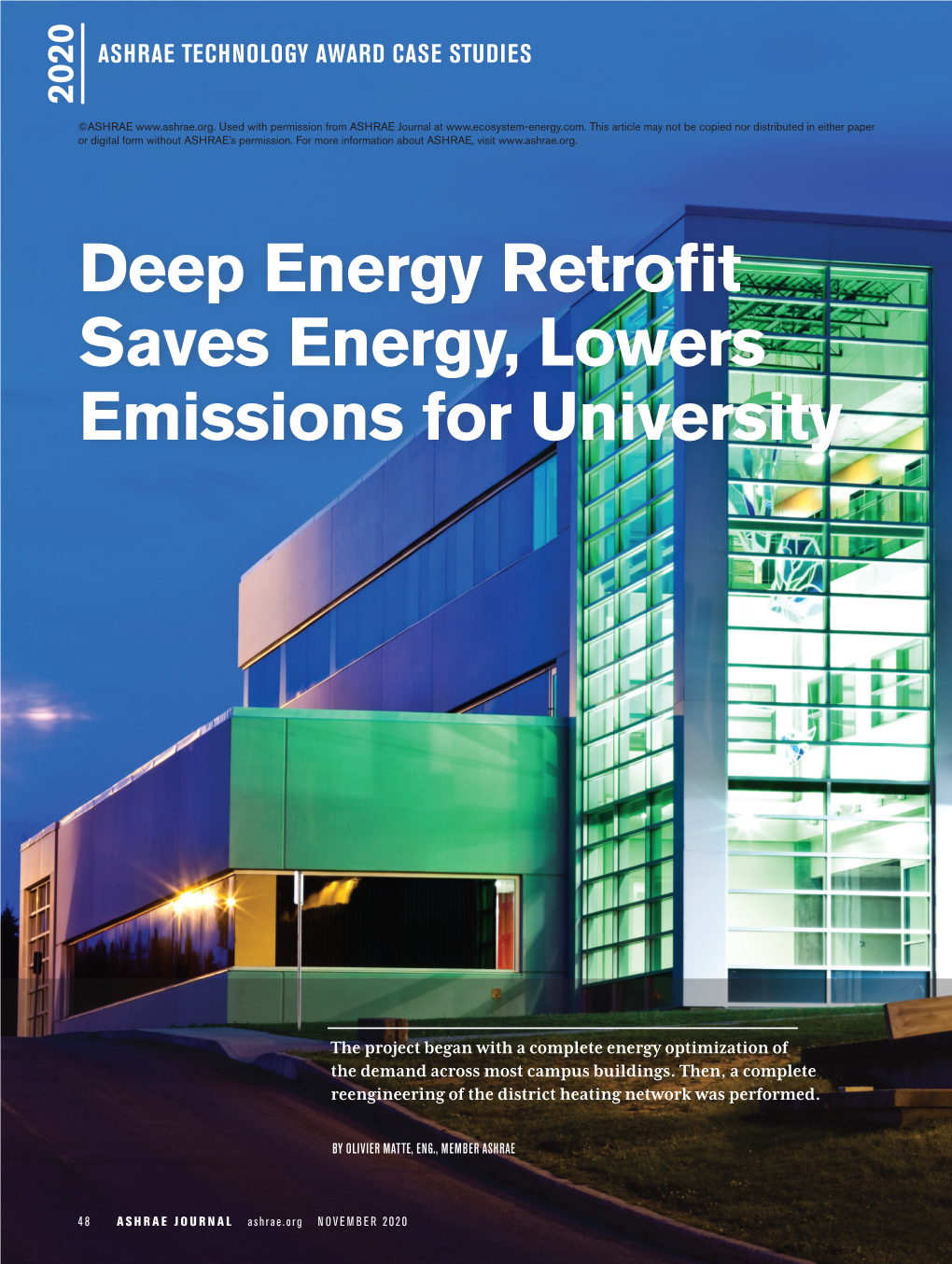 Deep Energy Retrofit Saves Energy, Lowers Emissions for University