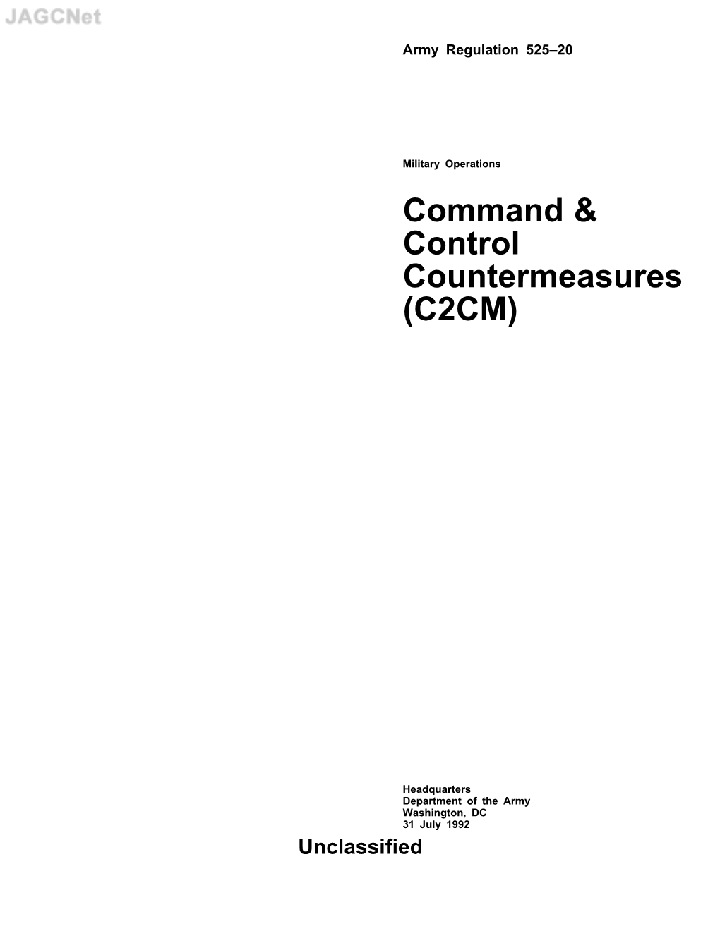 Command & Control Countermeasures (C2CM)