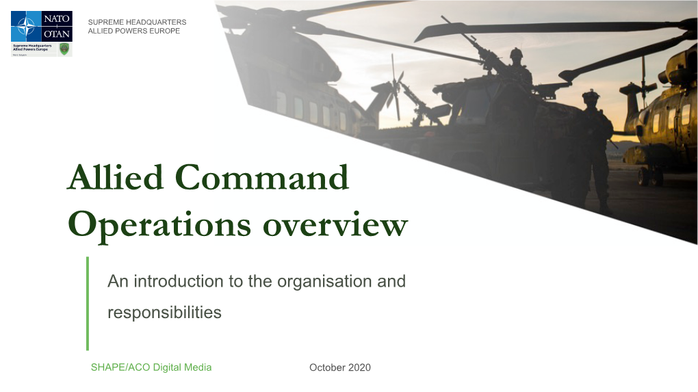 Allied Command Operations Overview