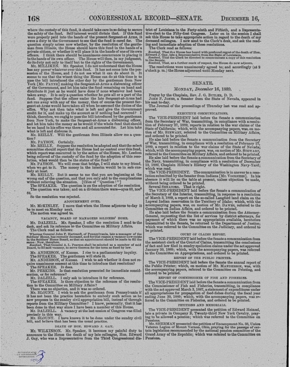 'Congressional Record-Senate. December 16