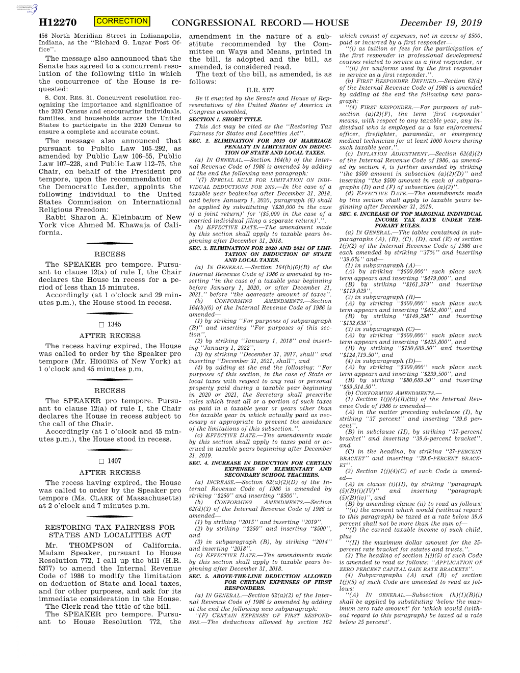 Congressional Record—House H12270