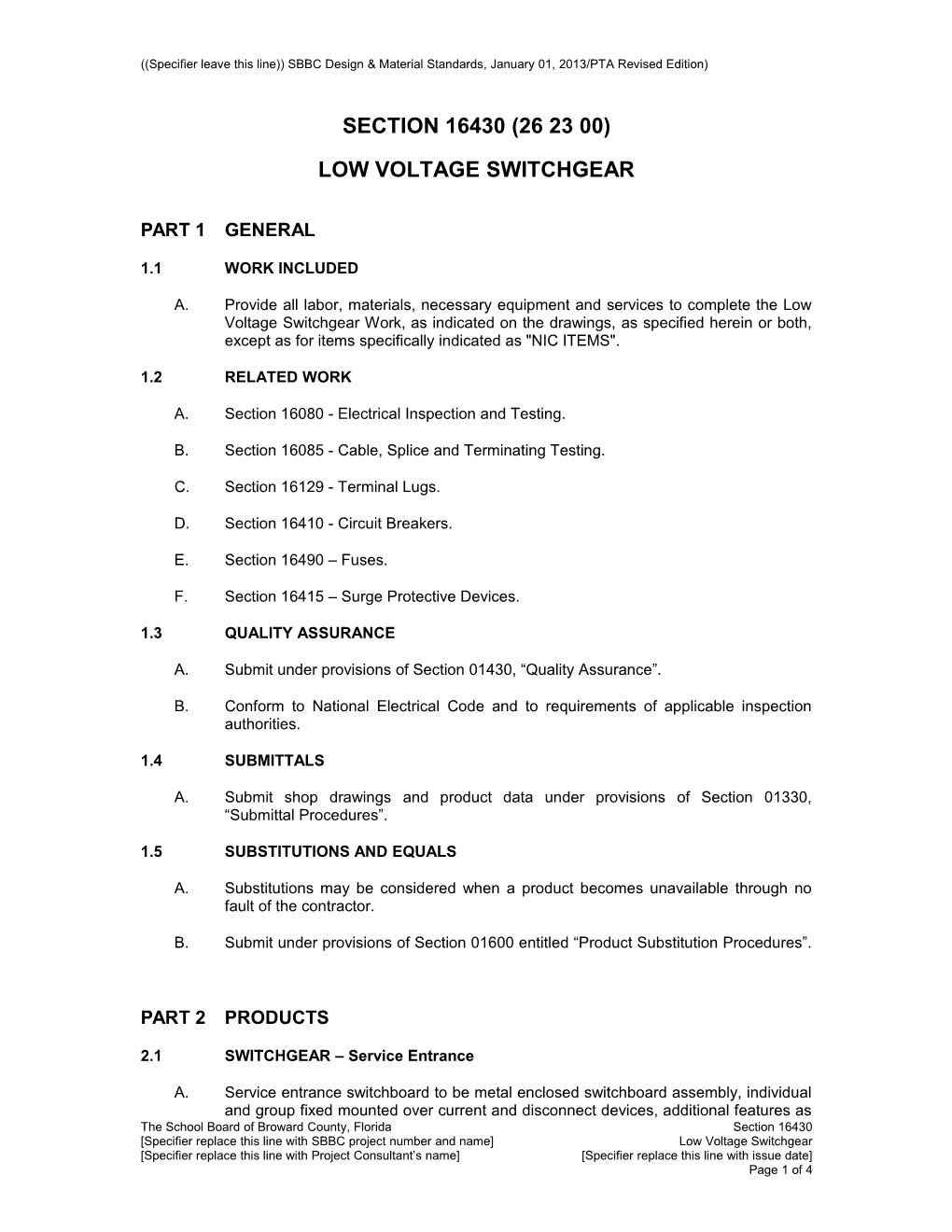 Low Voltage Switchgear