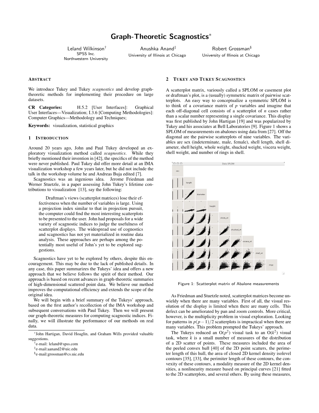 Graph-Theoretic Scagnostics∗