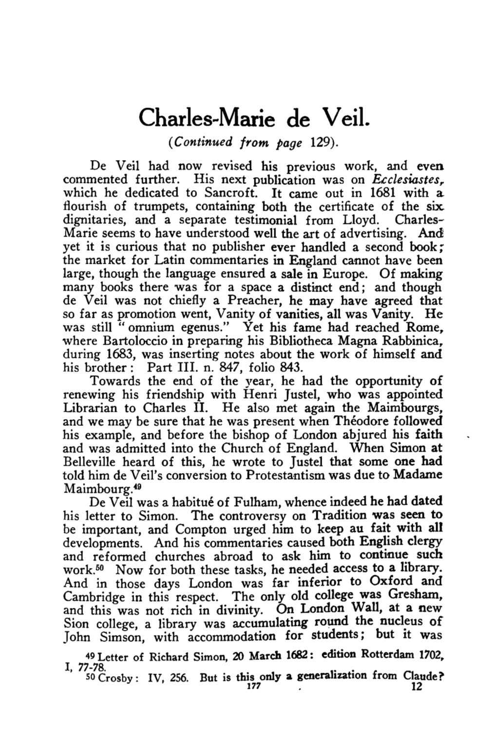 Charles .. Marie De Veil. (Continued from Page 129)