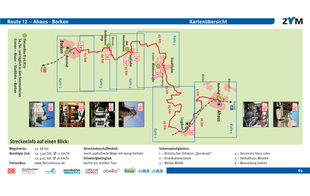 Kartenübersicht Route – Ahaus · Borken