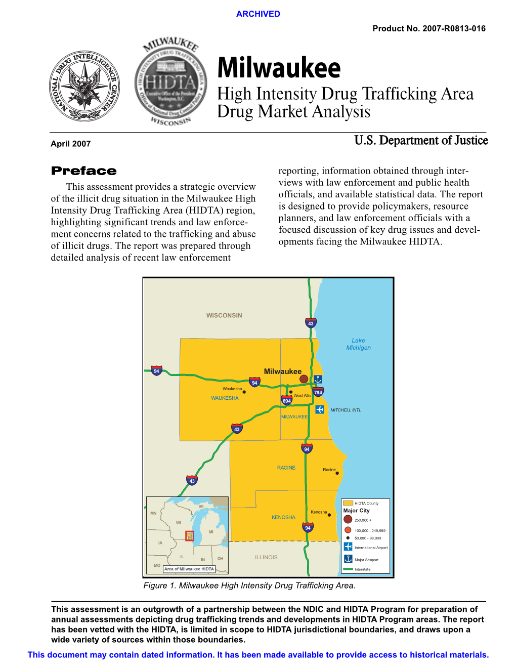 Milwaukee High Intensity Drug Trafficking Area Drug Market Analysis