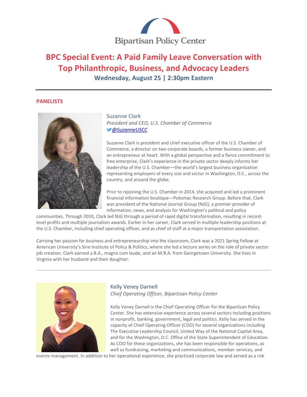 BPC Special Event: a Paid Family Leave Conversation with Top Philanthropic, Business, and Advocacy Leaders Wednesday, August 25 | 2:30Pm Eastern