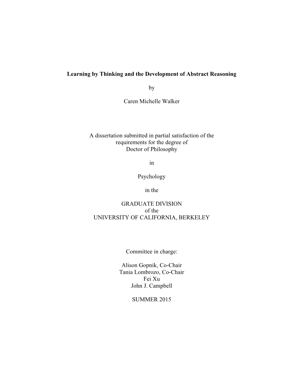 Learning by Thinking and the Development of Abstract Reasoning