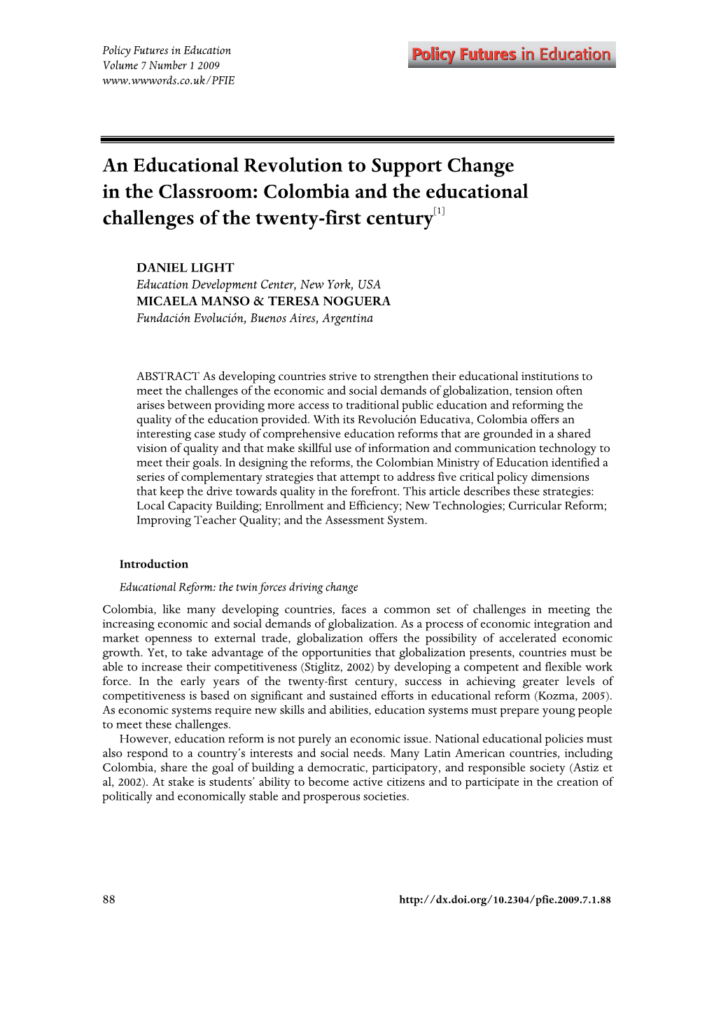 Colombia and the Educational Challenges of the Twenty-First Century[1]