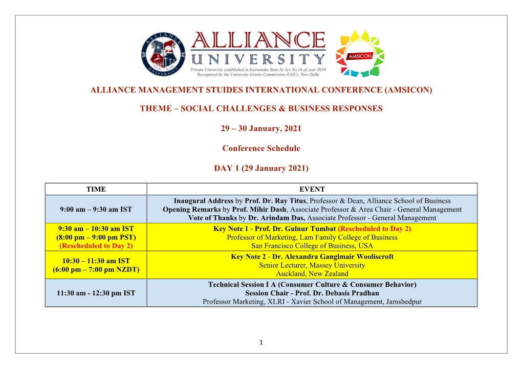 Alliance Management Stuides International Conference (Amsicon)