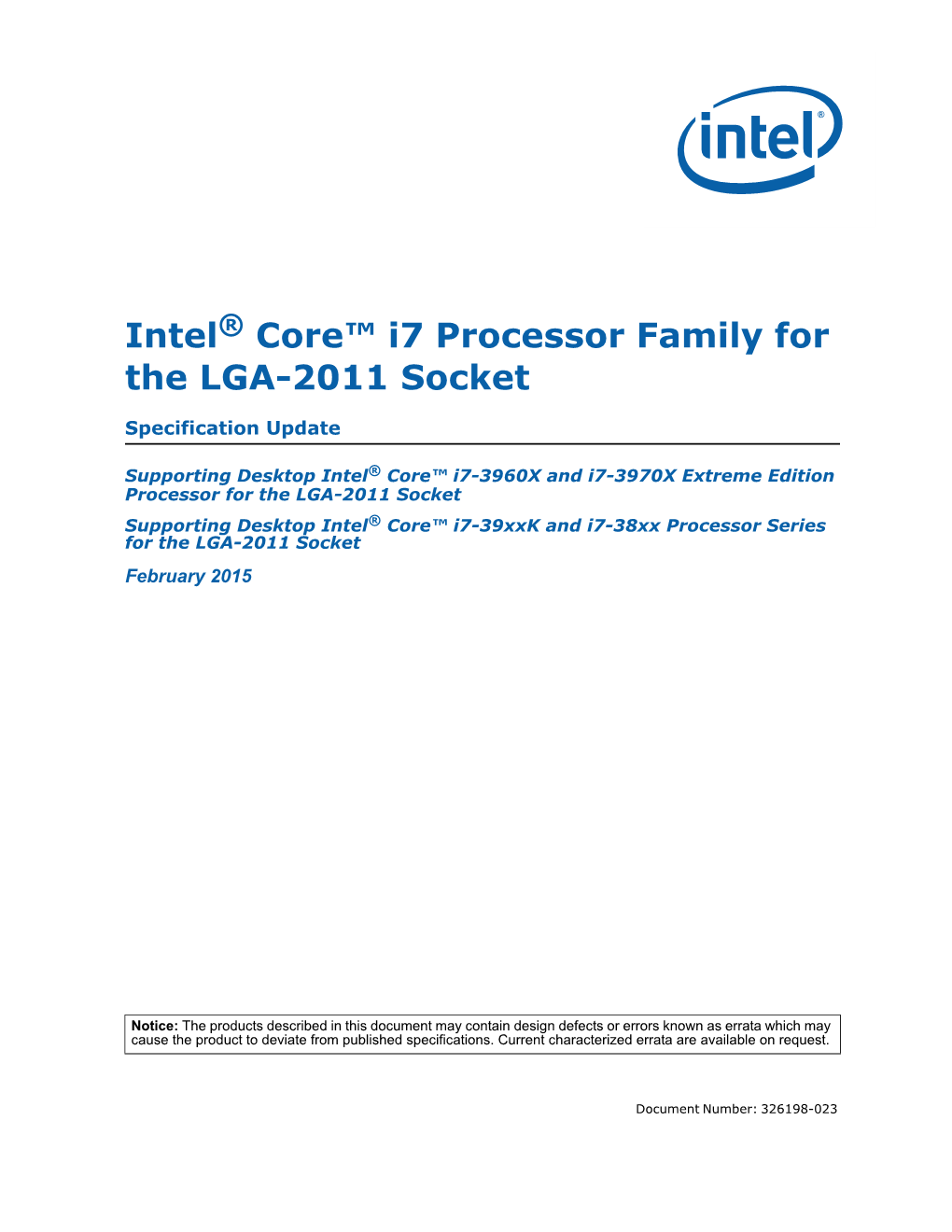 Intel® Core™ I7 Processor Family for the LGA-2011 Socket