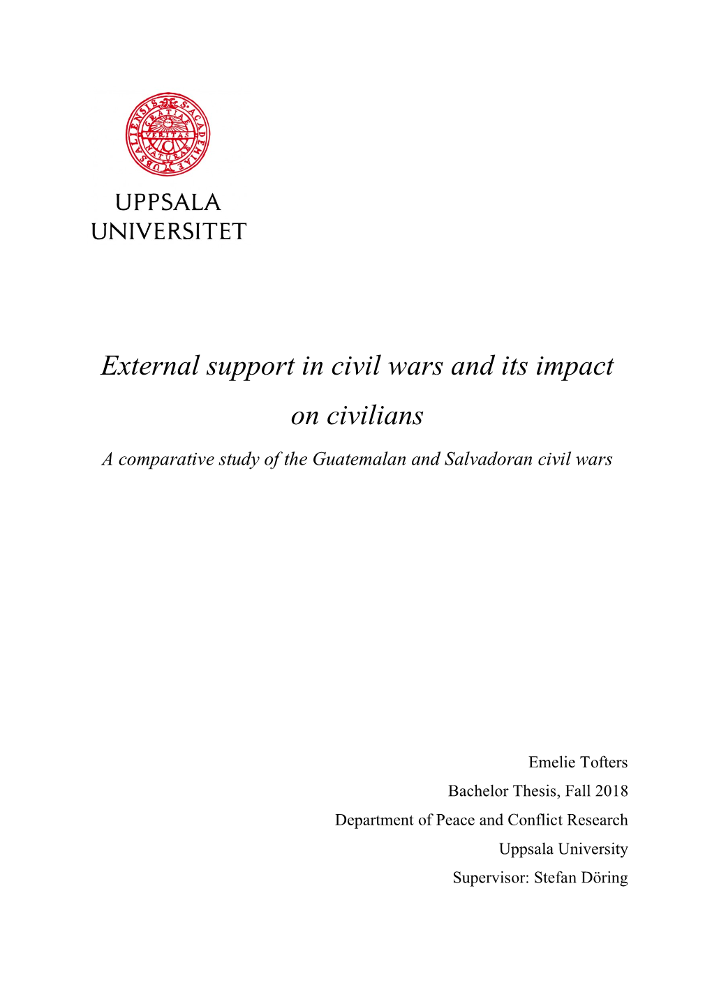 External Support in Civil Wars and Its Impact on Civilians