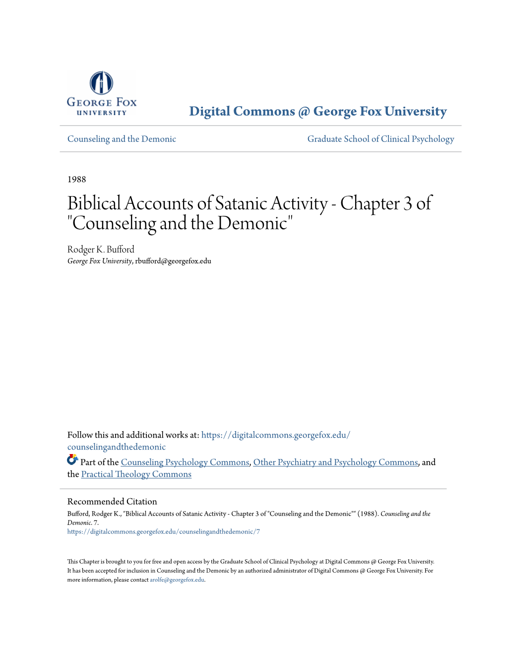 Biblical Accounts of Satanic Activity - Chapter 3 of 