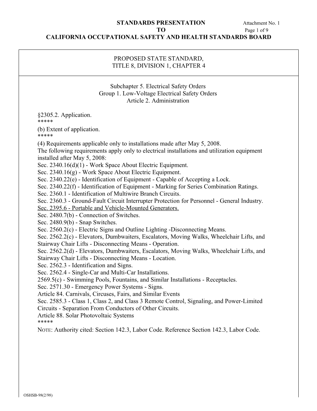 California Occupational Safety and Health Standards Board s4