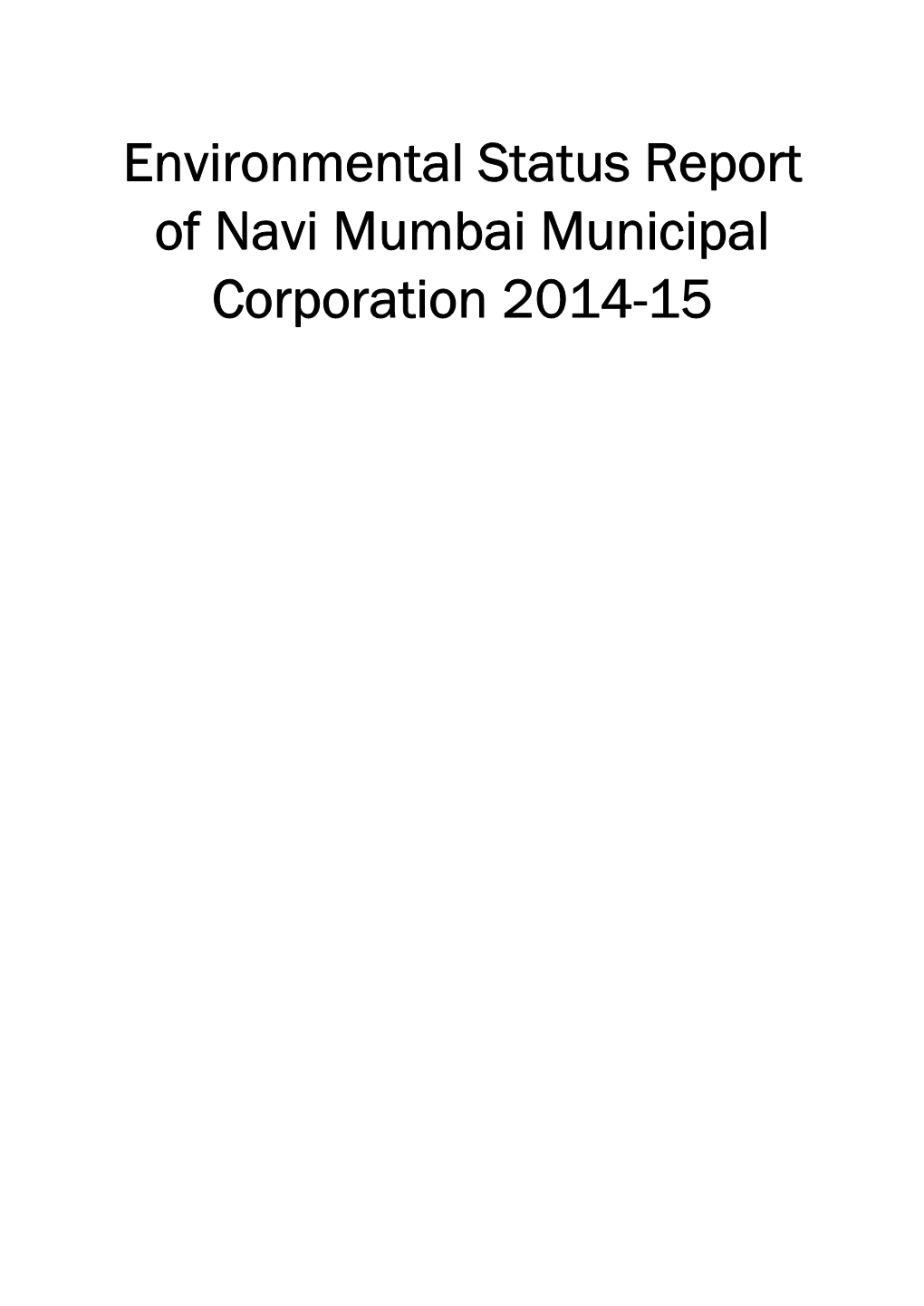 Navi Mumbai Municipal Corporation 2014-15
