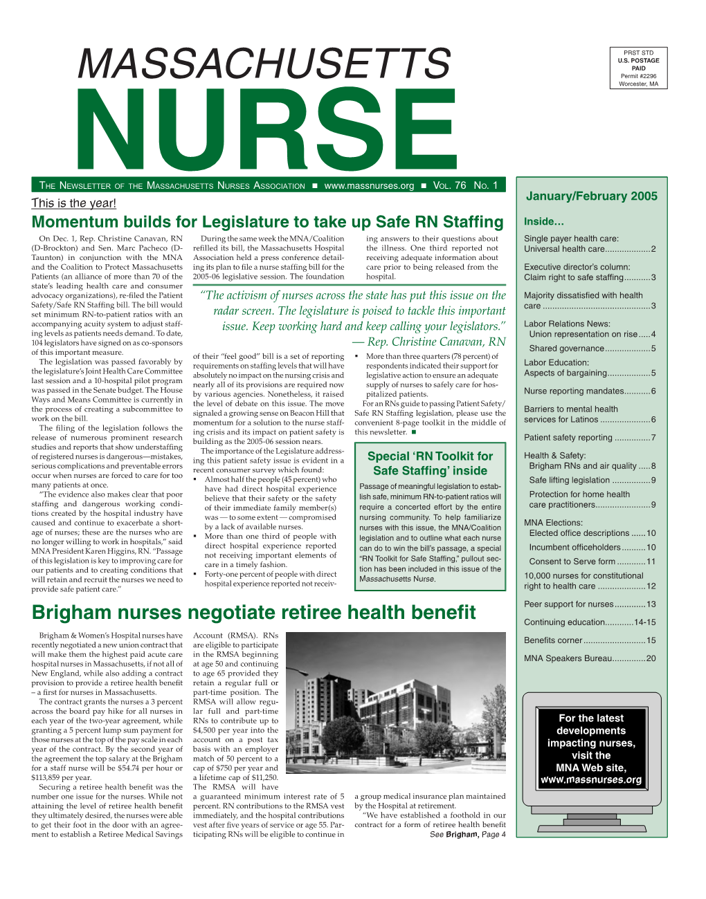 Massachusetts Nurse Newsletter :: January/February 2005