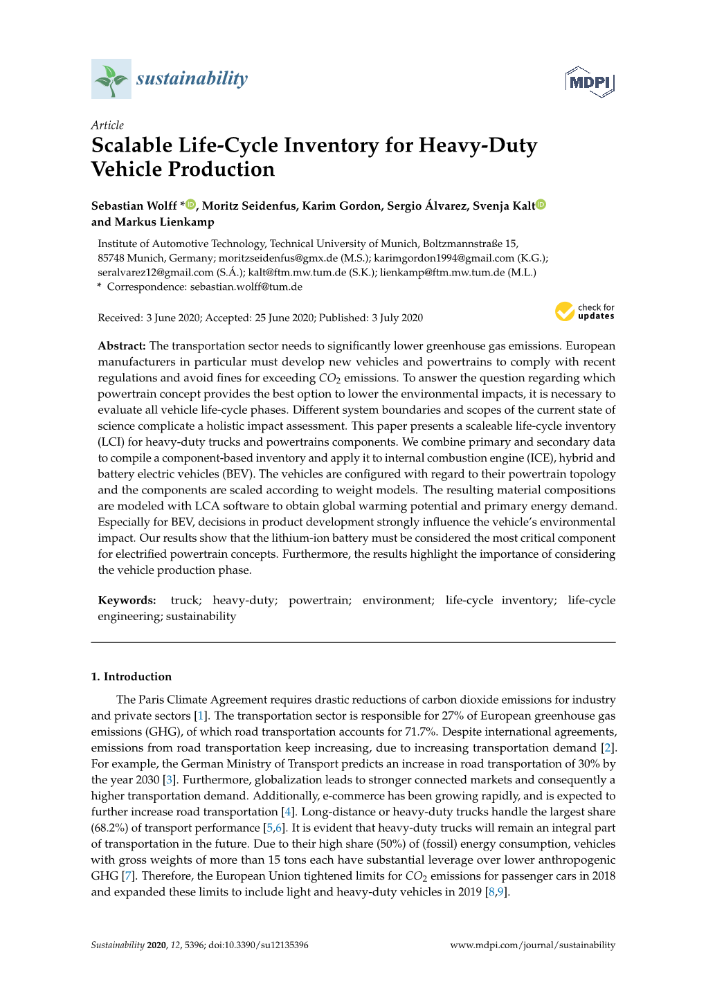 Scalable Life-Cycle Inventory for Heavy-Duty Vehicle Production