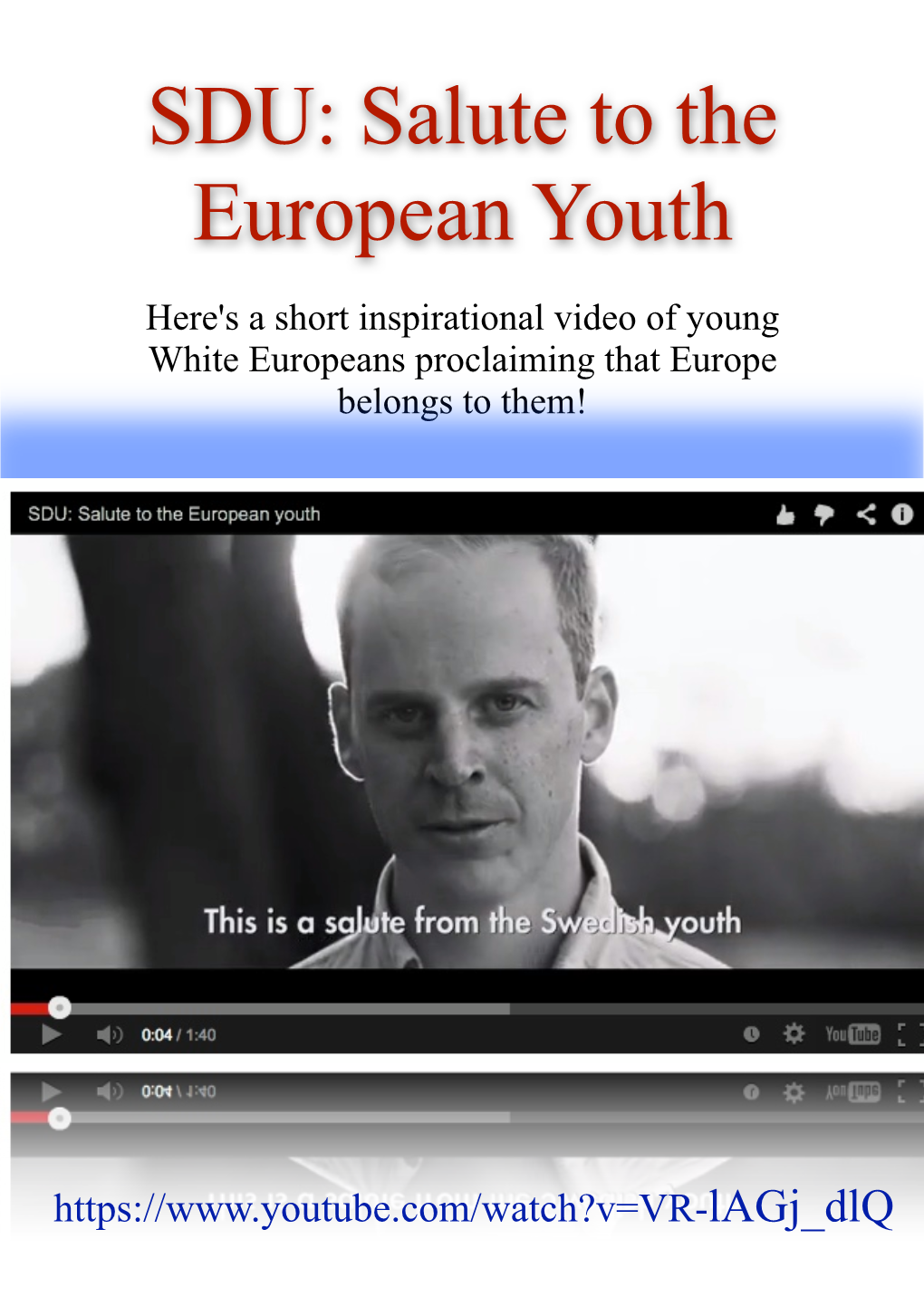 SDU- Salute to the European Youth