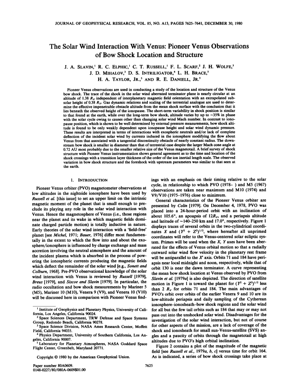 Pioneer Venus Observations of Bow Shock Location and Structure