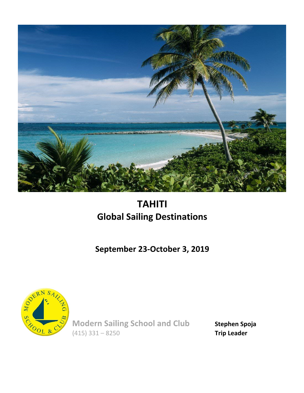 TAHITI Global Sailing Destinations