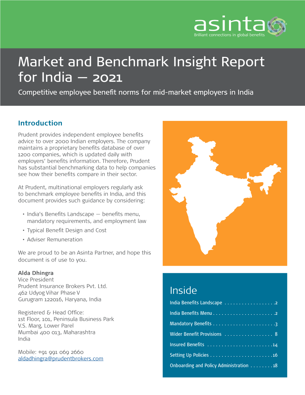 Market and Benchmark Insight Report for India — 2021 Competitive Employee Benefit Norms for Mid-Market Employers in India