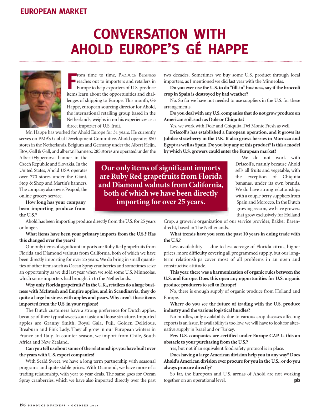 Conversation with Ahold Europe's Gé Happe