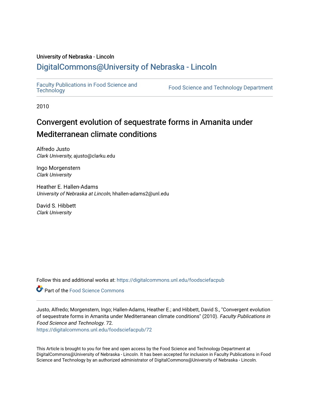 Convergent Evolution of Sequestrate Forms in Amanita Under Mediterranean Climate Conditions