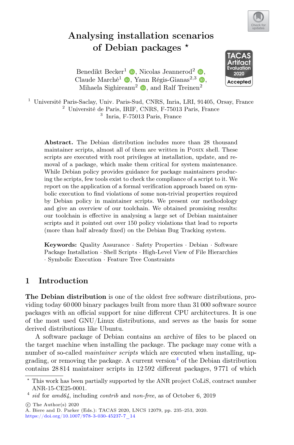 Analysing Installation Scenarios of Debian Packages ⋆