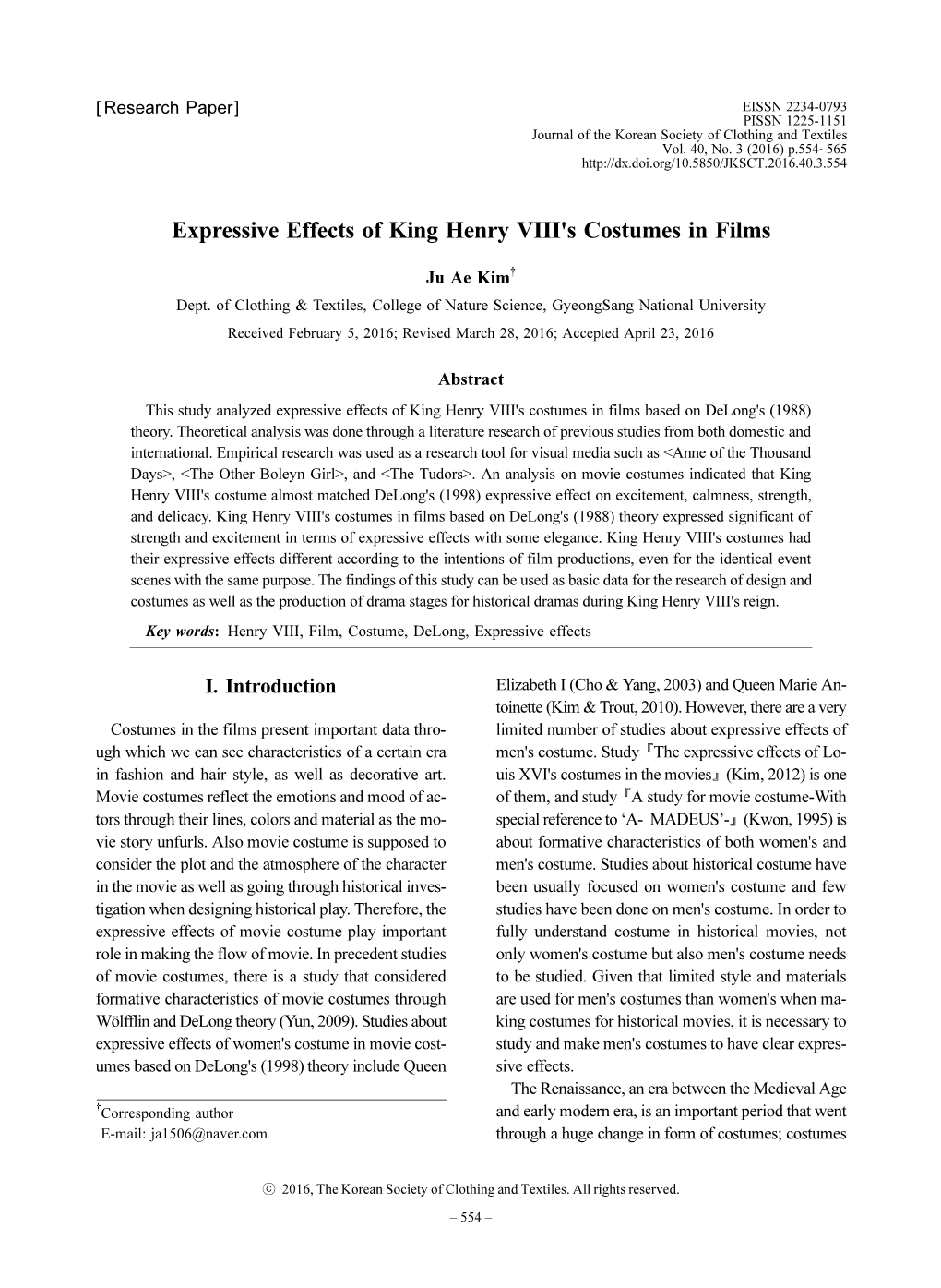 Expressive Effects of King Henry VIII's Costumes in Films