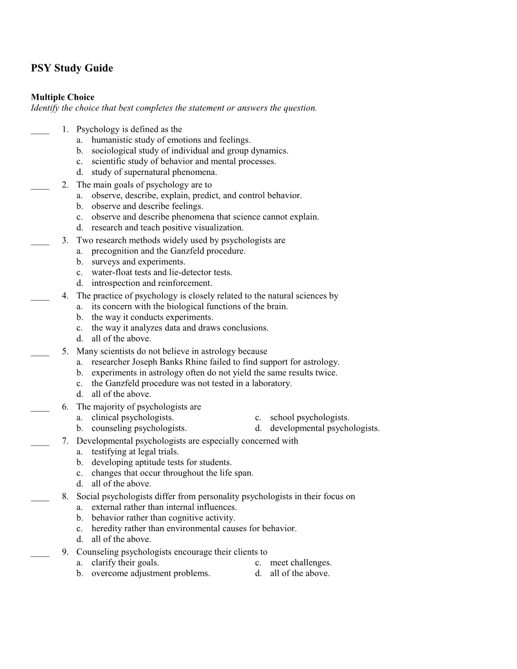 Identify the Choice That Best Completes the Statement Or Answers the Question s2