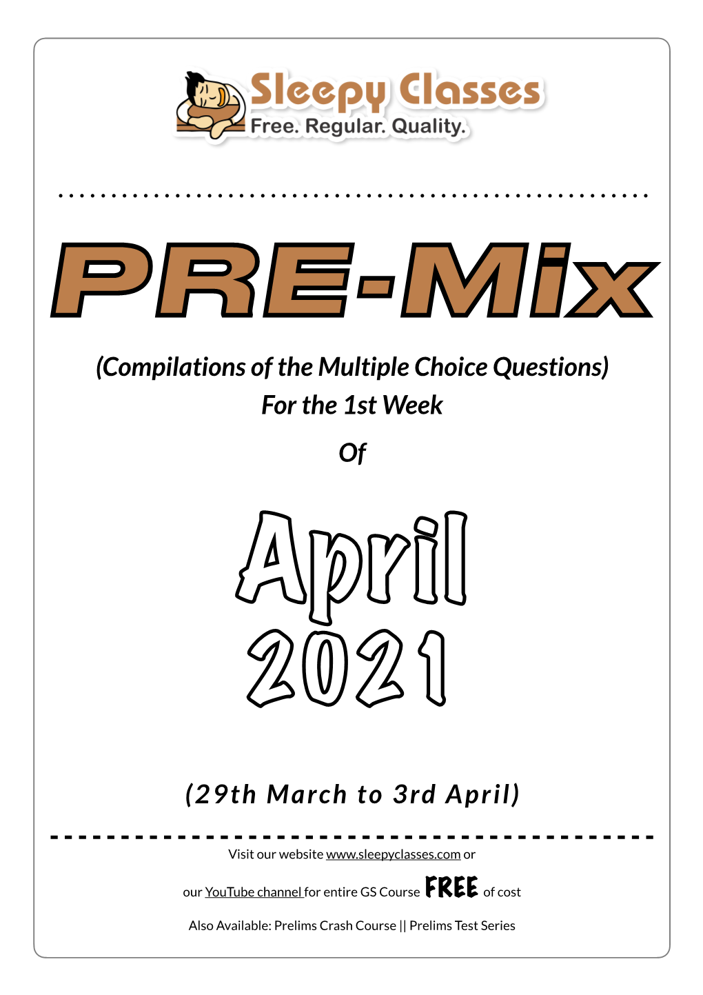 PRE-Mix April 2021 Week 1