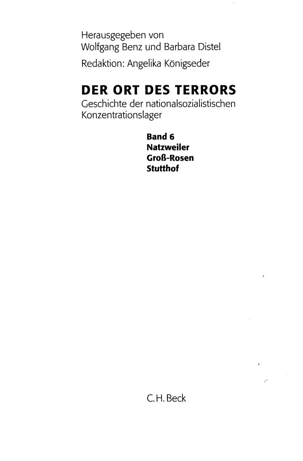 DER ORT DES TERRORS Geschichte Der Nationalsozialistischen Konzentrationslager