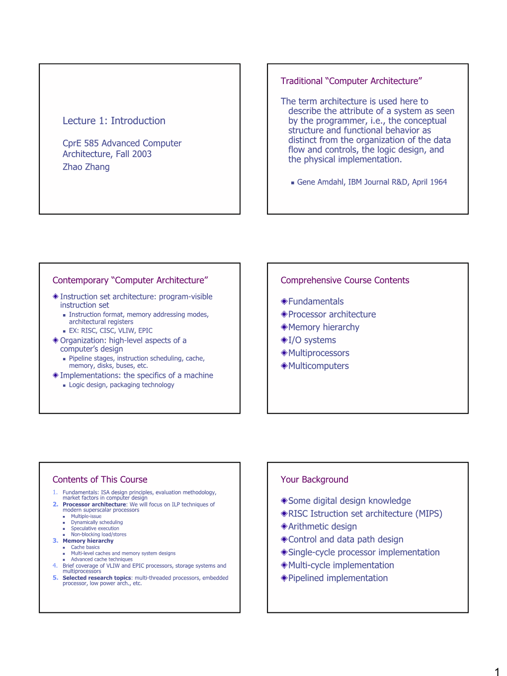 Lecture 1: Introduction