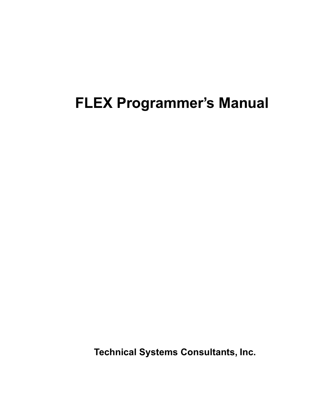 FLEX Programmer's Manual