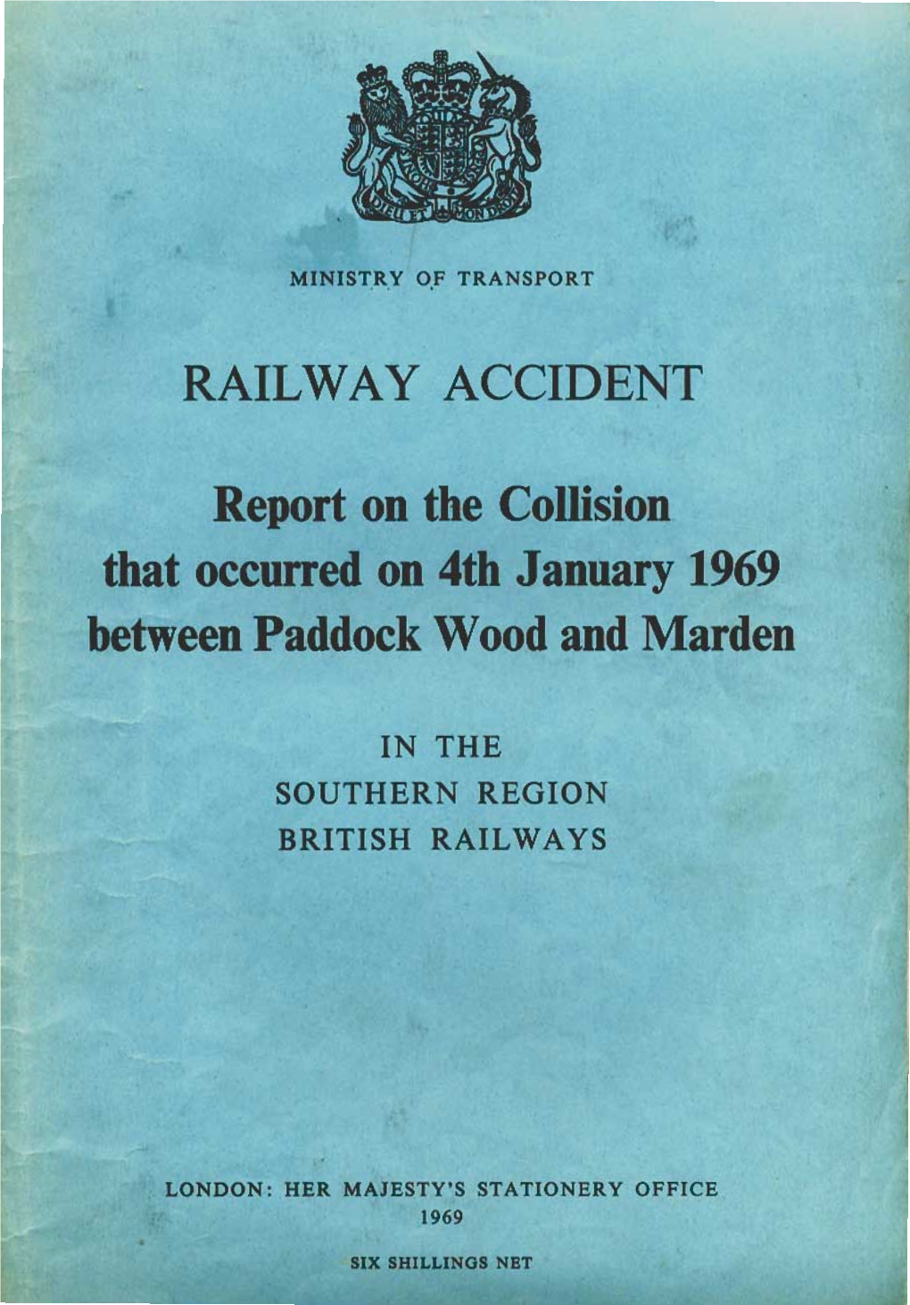 Collision. Between Paddock Wood and Marden. 1969-01